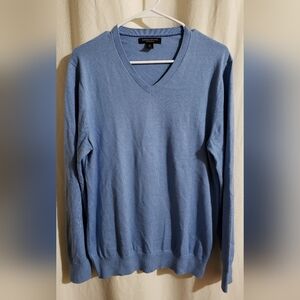 Banana Republic Men’s Silk Cotton Cashmere V-Neck Sweater – Sloam Blue – Size M